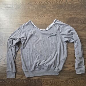 Victoria's Secret Gray PINK Sweatshirt Sz.S Off Shoulder